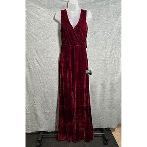 Lulu's Crushin It Velvet Maxi Dress Womens‎ Women Burgundy Elegant Holiday NWT